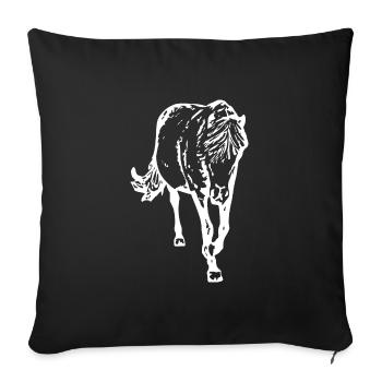cheval - Housse de coussin décorative 45 x 45 cm - noir - Devant