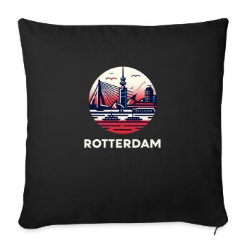 Emblème de Rotterdam - Housse de coussin décorative 45 x 45 cm - noir - Devant