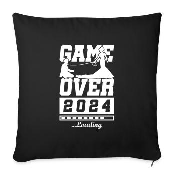 Hochzeit Loading 2024 Game Over - Sofakissenbezug 45 x 45 cm - Schwarz - Vorne