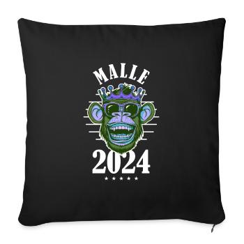 Malle 2024 Fête Singe Majorque - Housse de coussin décorative 45 x 45 cm - noir - Devant