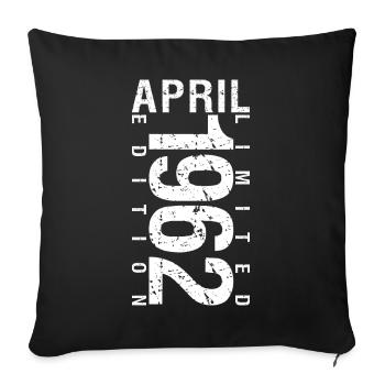April 1962 April birthday gift 1962 - Sofa pillowcase 17,3'' x 17,3'' (45 x 45 cm) - black - Front