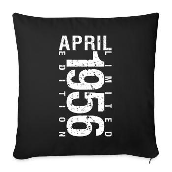 Avril 1956 Avril cadeau anniversaire 1956 - Housse de coussin décorative 45 x 45 cm - noir - Devant