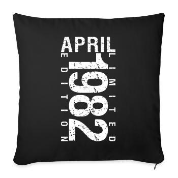 April 1982 April birthday gift 1982 - Sofa pillowcase 17,3'' x 17,3'' (45 x 45 cm) - black - Front