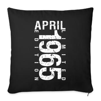 April 1965 April birthday gift 1965 - Sofa pillowcase 17,3'' x 17,3'' (45 x 45 cm) - black - Front