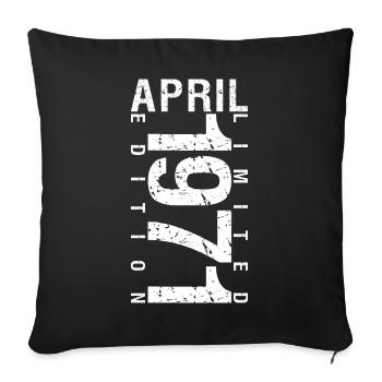 Avril 1971 Avril cadeau anniversaire 1971 - Housse de coussin décorative 45 x 45 cm - noir - Devant