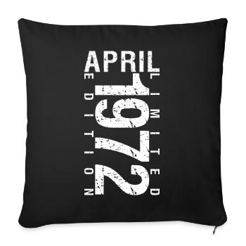 Avril 1972 Avril cadeau anniversaire 1972 - Housse de coussin décorative 45 x 45 cm - noir - Devant