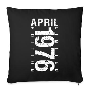 April 1976 April birthday gift 1976 - Sofa pillowcase 17,3'' x 17,3'' (45 x 45 cm) - black - Front