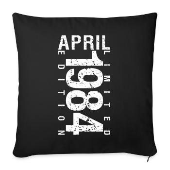 April 1984 April birthday gift 1984 - Sofa pillowcase 17,3'' x 17,3'' (45 x 45 cm) - black - Front