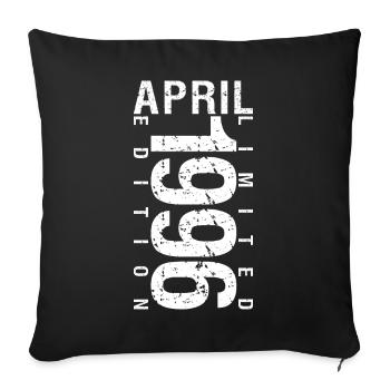 April 1996 April birthday gift 1996 - Sofa pillowcase 17,3'' x 17,3'' (45 x 45 cm) - black - Front