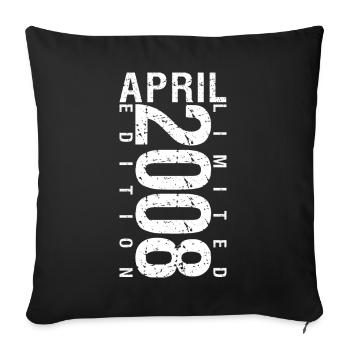 Avril 2008 Avril cadeau anniversaire 2008 - Housse de coussin décorative 45 x 45 cm - noir - Devant