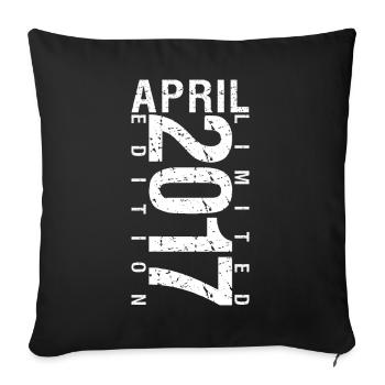 April 2017 April birthday gift 2017 - Sofa pillowcase 17,3'' x 17,3'' (45 x 45 cm) - black - Front