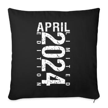 April 2024 April birthday gift 2024 - Sofa pillowcase 17,3'' x 17,3'' (45 x 45 cm) - black - Front