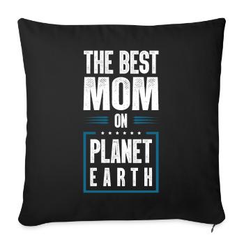 Meilleure maman Mom Citation Maman - Housse de coussin décorative 45 x 45 cm - noir - Devant