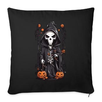 Creepy Halloween Grim Reaper Skeleton Design - Sofa pillowcase 17,3'' x 17,3'' (45 x 45 cm) - black - Front
