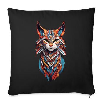 Boho Wildcats Spirit Design - Sofa pillowcase 17,3'' x 17,3'' (45 x 45 cm) - black - Front