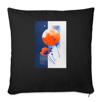 Corn poppy - Sofa pillowcase 17,3'' x 17,3'' (45 x 45 cm) - black - Front