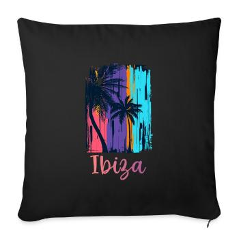 Ibiza - Sofakissenbezug 45 x 45 cm - Schwarz - Vorne
