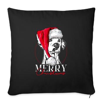 Santa DALMATIAN Merry Christmas Dogs Wilsigns - Sofa pillowcase 17,3'' x 17,3'' (45 x 45 cm) - black - Front
