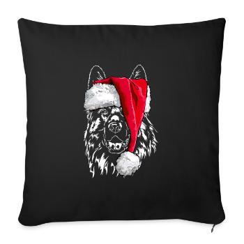 Santa GERMAN SHEPHERD Noël Wilsigns - Housse de coussin décorative 45 x 45 cm - noir - Devant