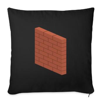 Brick Wall - Construction Masonry Building Mason - Sofa pillowcase 17,3'' x 17,3'' (45 x 45 cm) - black - Front