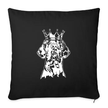 Chiens de la couronne de Dogue allemand Wilsigns - Housse de coussin décorative 45 x 45 cm - noir - Devant