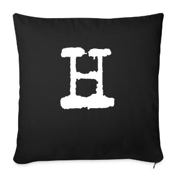 H - Sofa pillowcase 17,3'' x 17,3'' (45 x 45 cm) - black - Front
