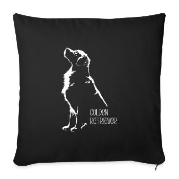 Golden Retriever Silhouette Dog Dog Wilsigns - Sofa pillowcase 17,3'' x 17,3'' (45 x 45 cm) - black - Front