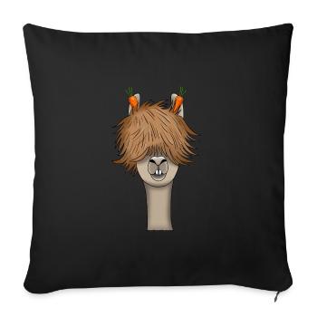 Cadeau d'amoureux des animaux alpaga lama lama cool - Housse de coussin décorative 45 x 45 cm - noir - Devant