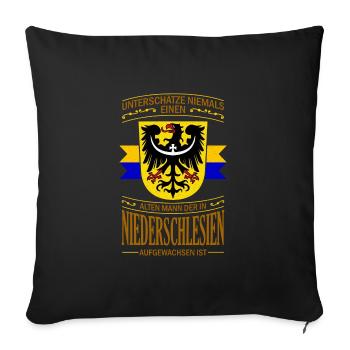 Schlesien Breslau Herkunft Provinz Region - Sofakissenbezug 45 x 45 cm - Schwarz - Vorne
