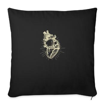 heart - Sofa pillowcase 17,3'' x 17,3'' (45 x 45 cm) - black - Front