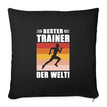 Leichtathletik Bester Trainer der Welt - Sofakissenbezug 45 x 45 cm - Schwarz - Vorne