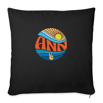 Ann Shirt Vintage Sunset Ann Groovy Tie Dye - Sofa pillowcase 17,3'' x 17,3'' (45 x 45 cm) - black - Front