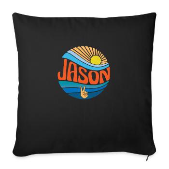 Jason Shirt Vintage Sunset Jason Groovy Tie Dye - Sofa pillowcase 17,3'' x 17,3'' (45 x 45 cm) - black - Front