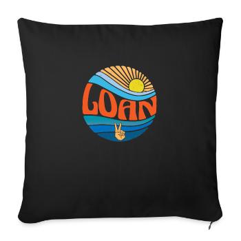Loan Hemd Vintage Sunset Loan Groovy Tie Dye - Sofakissenbezug 45 x 45 cm - Schwarz - Vorne