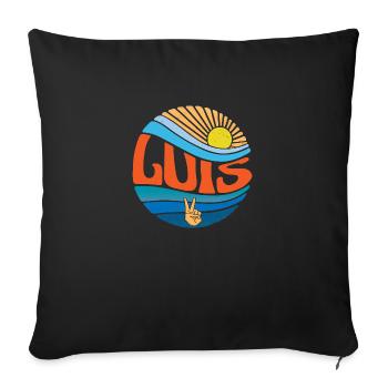 Luis Hemd Vintage Sunset Luis Groovy Tie Dye - Sofakissenbezug 45 x 45 cm - Schwarz - Vorne