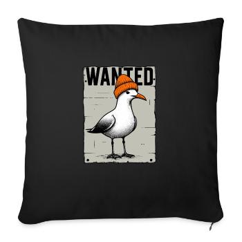 Affiche recherchée North Sea Bandit Seagull w. Cap Wanted - Housse de coussin décorative 45 x 45 cm - noir - Devant