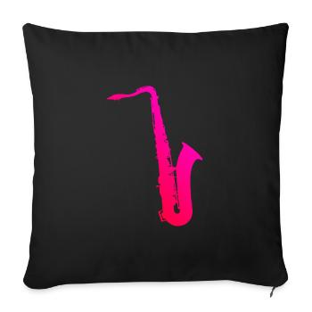 Saxophone Femme Saxophone Saxophone - Housse de coussin décorative 45 x 45 cm - noir - Devant