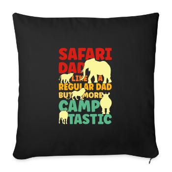 Safari Papa - Housse de coussin décorative 45 x 45 cm - noir - Devant