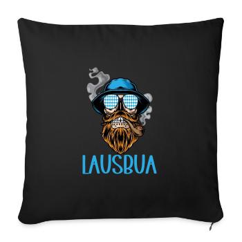 Lausbua Lausbub Lederhosen Trachten - Sofakissenbezug 45 x 45 cm - Schwarz - Vorne