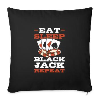 Blackjack Black Jack - Housse de coussin décorative 45 x 45 cm - noir - Devant