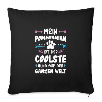 Pomeranian Pomeranian Dog Saying - Sofa pillowcase 17,3'' x 17,3'' (45 x 45 cm) - black - Front