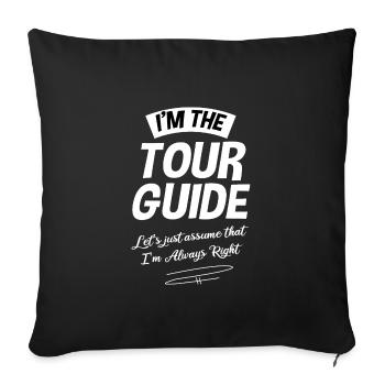 Guide touristique guide touristique disant blague - Housse de coussin décorative 45 x 45 cm - noir - Devant
