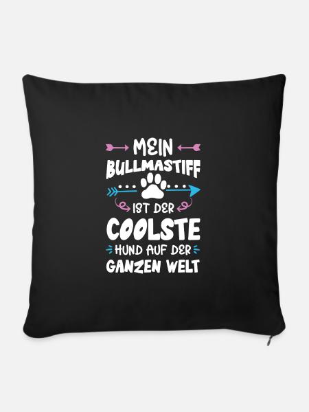 bullmastiff hund spruch - Sofakissenbezug 45 x 45 cm - Schwarz
