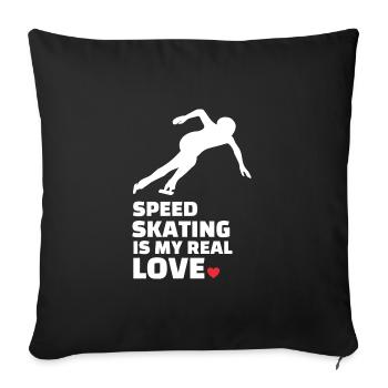 I love speed skating - Sofa pillowcase 17,3'' x 17,3'' (45 x 45 cm) - black - Front