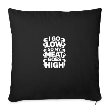 Je descends donc ma viande monte en fumant de la viande - Housse de coussin décorative 45 x 45 cm - noir - Devant