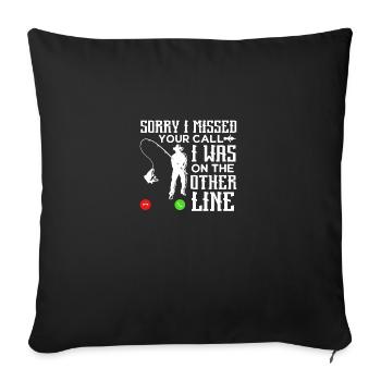 Fishing Anglers Fishing Sport fishermen - Sofa pillowcase 17,3'' x 17,3'' (45 x 45 cm) - black - Front