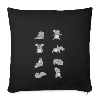 Yoga Koalas - Housse de coussin décorative 45 x 45 cm - noir - Devant