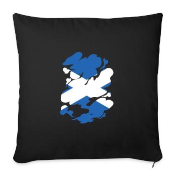 Drapeau écossais Drapeau écossais Alba GB Royaume-Uni - Housse de coussin décorative 45 x 45 cm - noir - Devant