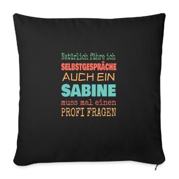 Sabine - Sofakissenbezug 45 x 45 cm - Schwarz - Vorne
