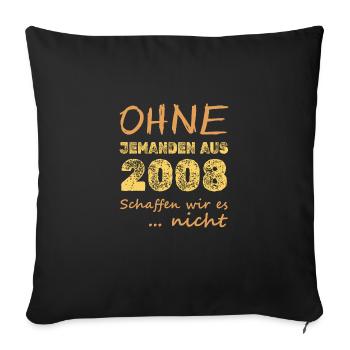 Jahr 2008 - Sofakissenbezug 45 x 45 cm - Schwarz - Vorne